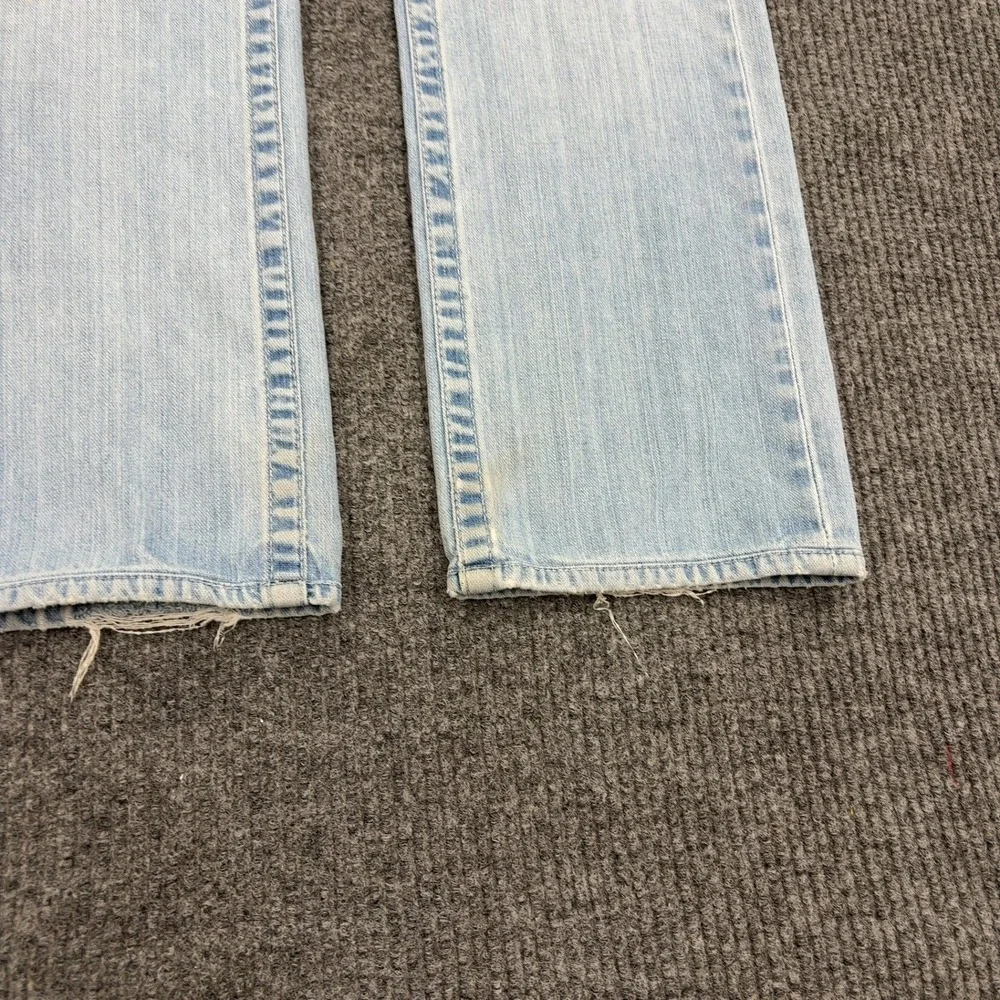 True Religion Jeans Mens 31 Light Wash Cotton Distressed Straight‎ Leg Y2K Style